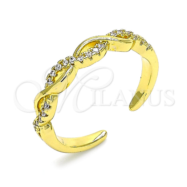 Gold Filled Ring — Multi Stone Ring Infinite Design with White Micro — main product view — SKU 140454 | Oro Laminado anillo — Multi Stone Ring Infinite diseño with blanco Micro — SKU 140454