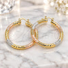 Oro Laminado Medium Hoop, Gold Filled Style Diamond Cutting Finish, Tricolor, 02.170.0242.1.40