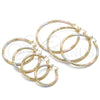 Oro Laminado Medium Hoop, Gold Filled Style Diamond Cutting Finish, Tricolor, 02.170.0242.1.40