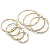 Oro Laminado Extra Large Hoop, Gold Filled Style Diamond Cutting Finish, Tricolor, 02.170.0242.1.70