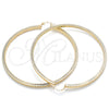 Oro Laminado Extra Large Hoop, Gold Filled Style Hollow Design, Diamond Cutting Finish, Golden Finish, 02.170.0389.80