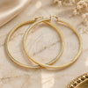Oro Laminado Extra Large Hoop, Gold Filled Style Hollow Design, Diamond Cutting Finish, Golden Finish, 02.170.0389.80