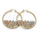 Oro Laminado Large Hoop, Gold Filled Style Butterfly Design, with White Crystal, Diamond Cutting Finish, Tricolor, 02.380.0054.50