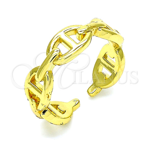 Oro Laminado Elegant Ring, Gold Filled Style Puff Mariner Design, Polished, Golden Finish, 01.341.0027 (One size fits all)