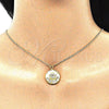 Oro Laminado Pendant Necklace, Gold Filled Style Evil Eye Design, with White Cubic Zirconia, Polished, Golden Finish, 04.362.0005.20 (02 MM Thickness, 20 Inches Length)
