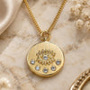 Oro Laminado Pendant Necklace, Gold Filled Style Evil Eye Design, with White Cubic Zirconia, Polished, Golden Finish, 04.362.0005.20 (02 MM Thickness, 20 Inches Length)