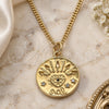 Oro Laminado Pendant Necklace, Gold Filled Style Heart and Star Design, with White and Black Micro Pave, Polished, Golden Finish, 04.362.0007.20 (02 MM Thickness, 20 Inches Length)