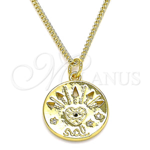 Gold Filled Necklace — Pendant Necklace Heart and Star Design with White — main product view — SKU 140538 | Oro Laminado collar — Pendant Necklace corazón and estrella diseño with blanco — SKU 140538