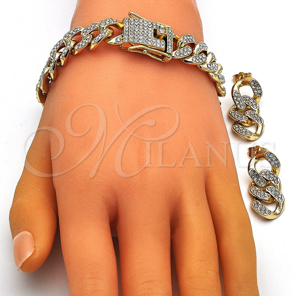 Gold Filled Ring — Necklace Bracelet and Earring Miami Cuban Design with — alternate product view — SKU 140578 | Oro Laminado anillo — Necklace Bracelet and Earring Miami Cuban diseño with — SKU 140578