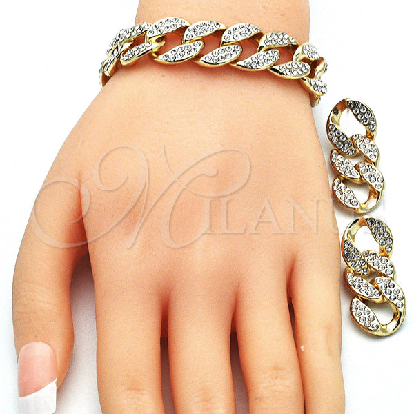 Gold Filled Ring — Necklace Bracelet and Earring Miami Cuban Design with — alternate product view — SKU 140579 | Oro Laminado anillo — Necklace Bracelet and Earring Miami Cuban diseño with — SKU 140579