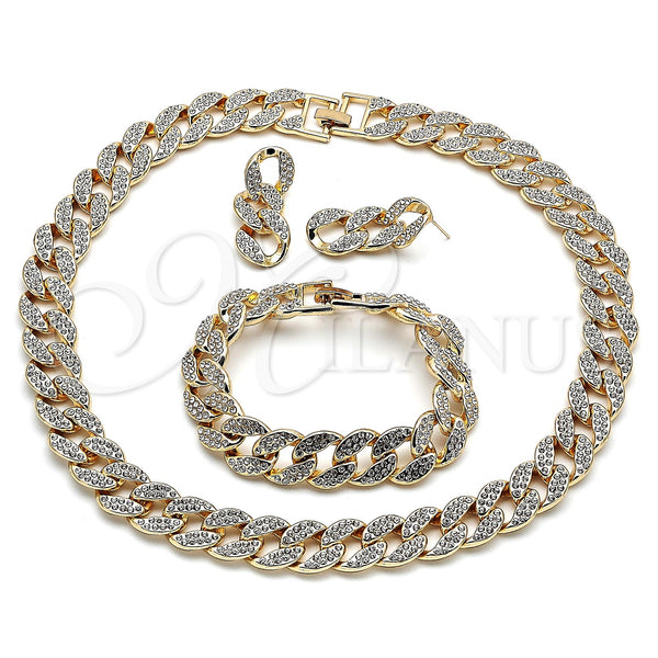 Gold Filled Ring — Necklace Bracelet and Earring Miami Cuban Design with — main product view — SKU 140579 | Oro Laminado anillo — Necklace Bracelet and Earring Miami Cuban diseño with — SKU 140579