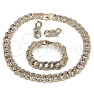 Gold Filled Ring — Necklace Bracelet and Earring Miami Cuban Design with — main product view — SKU 140579 | Oro Laminado anillo — Necklace Bracelet and Earring Miami Cuban diseño with — SKU 140579