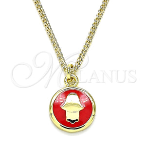 Gold Filled Necklace — Pendant Necklace Hand of God and Judaica Design — main product view — SKU 140600 | Oro Laminado collar — Pendant Necklace Hand of God and Judaica diseño — SKU 140600