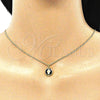 Oro Laminado Pendant Necklace, Gold Filled Style Hand of God Design, Black Enamel Finish, Golden Finish, 04.374.0003.2.20 (02 MM Thickness, 20 Inches Length)