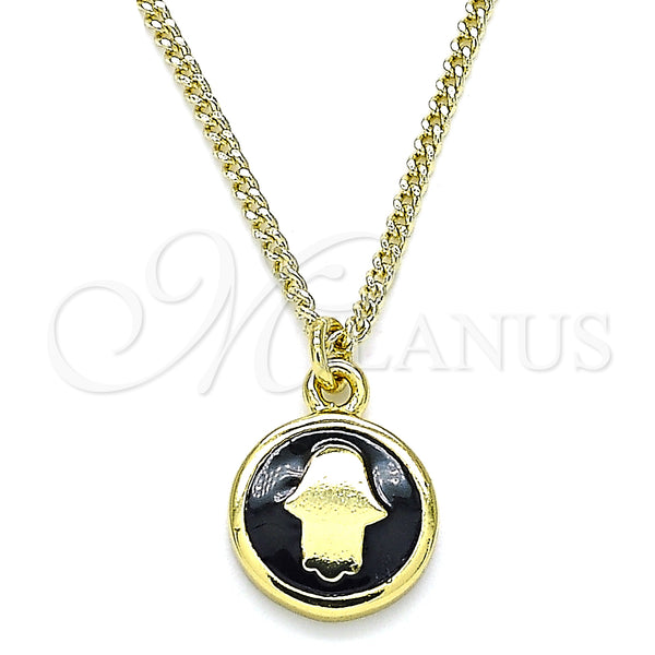 Gold Filled Necklace — Pendant Necklace Hand of God and Judaica Design — main product view — SKU 140602 | Oro Laminado collar — Pendant Necklace Hand of God and Judaica diseño — SKU 140602