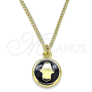 Gold Filled Necklace — Pendant Necklace Hand of God and Judaica Design — main product view — SKU 140602 | Oro Laminado collar — Pendant Necklace Hand of God and Judaica diseño — SKU 140602