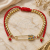 Oro Laminado Adjustable Bolo Bracelet, Gold Filled Style Paperclip and Ball Design, with Multicolor Micro Pave, Polished, Golden Finish, 03.313.0033.1.10 (04 MM Thickness, 10 Inches Length)