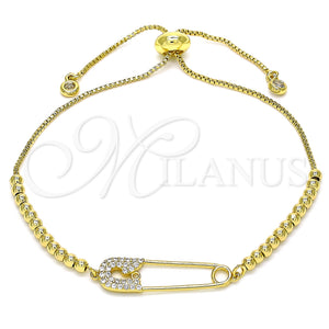 Gold Filled Bracelet — Adjustable Bolo Bracelet Paperclip and Ball Design with — main product view — SKU 140638 | Oro Laminado brazalete — Adjustable Bolo Bracelet Paperclip and Ball diseño with — SKU 140638