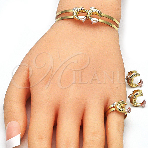 Gold Filled Ring — Earring and Pendant Children Set Dolphin Design with — alternate product view — SKU 140644 | Oro Laminado anillo — Earring and Pendant Children Set Dolphin diseño with — SKU 140644