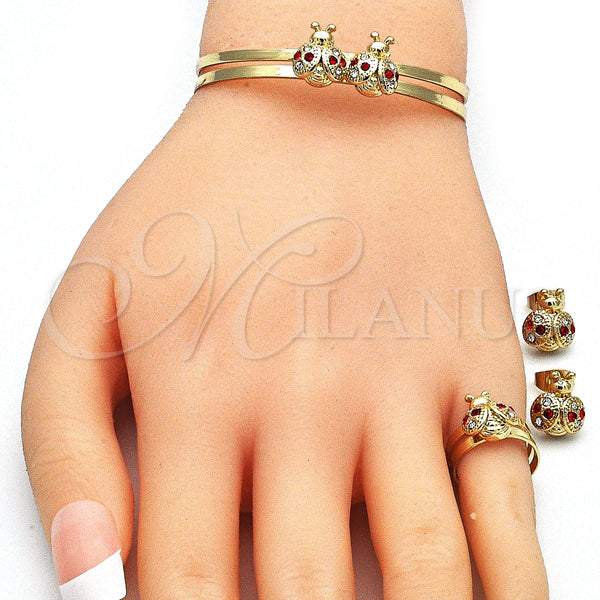 Gold Filled Ring — Earring and Pendant Children Set Ladybug Design with — alternate product view — SKU 140661 | Oro Laminado anillo — Earring and Pendant Children Set Ladybug diseño with — SKU 140661