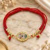 Oro Laminado Adjustable Bolo Bracelet, Gold Filled Style Evil Eye and Ball Design, with Multicolor Micro Pave, Polished, Golden Finish, 03.299.0101.12 (03 MM Thickness, 12 Inches Length)
