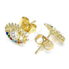 Gold Filled Ring — Stud Earring Evil Eye Design with White Cubic — alternate product view — SKU 140681 | Oro Laminado anillo — Stud Earring Evil Eye diseño with blanco Cubic — SKU 140681