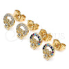 Gold Filled Ring — Stud Earring Love and Bow Design with Multicolor — alternate product view — SKU 140687 | Oro Laminado anillo — Stud Earring Love and Bow diseño with Multicolor — SKU 140687