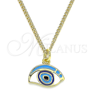 Gold Filled Necklace — Pendant Necklace Evil Eye Design Multicolor Enamel 04. — main product view — SKU 140700 | Oro Laminado collar — Pendant Necklace Evil Eye diseño Multicolor Enamel 04. — SKU 140700