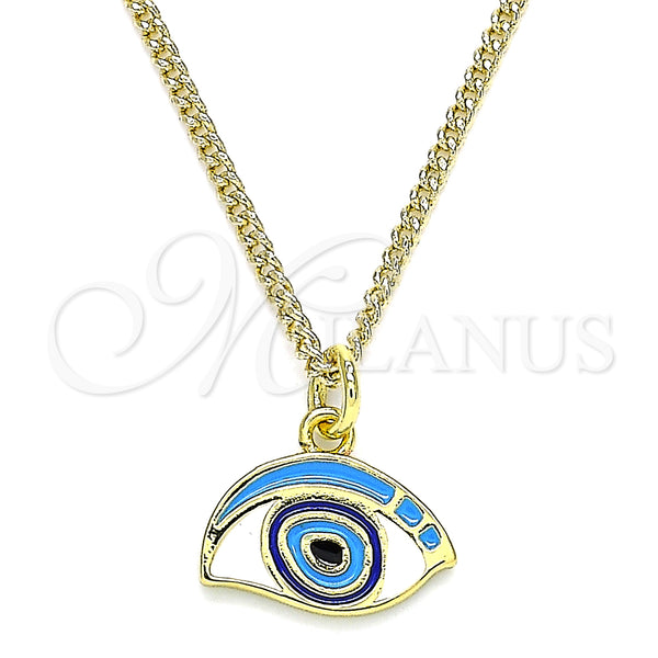 Gold Filled Necklace — Pendant Necklace Evil Eye Design Multicolor Enamel 04. — main product view — SKU 140700 | Oro Laminado collar — Pendant Necklace Evil Eye diseño Multicolor Enamel 04. — SKU 140700