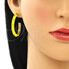 Oro Laminado Stud Earring, Gold Filled Style Star Design, with White Cubic Zirconia, Yellow Enamel Finish, Golden Finish, 02.362.0005.1