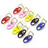Oro Laminado Huggie Hoop, Gold Filled Style Puff Mariner Design, Red Enamel Finish, Golden Finish, 02.362.0006.1.12