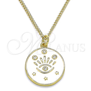 Gold Filled Necklace — Pendant Necklace Evil Eye and Star Design with — main product view — SKU 140732 | Oro Laminado collar — Pendant Necklace Evil Eye and estrella diseño with — SKU 140732