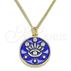 Gold Filled Necklace — Pendant Necklace Evil Eye and Star Design with — main product view — SKU 140733 | Oro Laminado collar — Pendant Necklace Evil Eye and estrella diseño with — SKU 140733