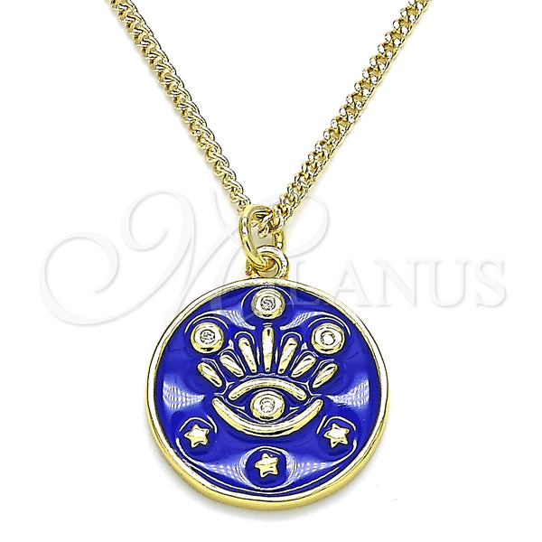 Gold Filled Necklace — Pendant Necklace Evil Eye and Star Design with — main product view — SKU 140733 | Oro Laminado collar — Pendant Necklace Evil Eye and estrella diseño with — SKU 140733