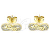 Gold Filled Ring — Stud Earring Infinite Design with White Micro Pave — alternate product view — SKU 140759 | Oro Laminado anillo — Stud Earring Infinite diseño with blanco Micro Pave — SKU 140759