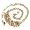 Oro Laminado Charm Anklet , Gold Filled Style Ball Design, Matte Finish, Tricolor, 03.331.0112.10 (05 MM Thickness, 10 Inches Length)