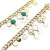 Oro Laminado Charm Bracelet, Gold Filled Style with Green Opal, Polished, Golden Finish, 03.331.0119.08 (10 MM Thickness, 8 Inches Length)