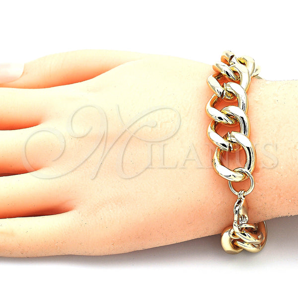 Gold Filled Bracelet — Basic Bracelet Miami Cuban Design Polished 03. 14 — alternate product view — SKU 140777 | Oro Laminado brazalete — básico Bracelet Miami Cuban diseño pulido 03. 14 — SKU 140777