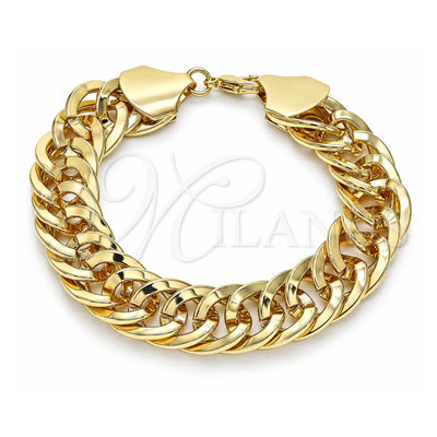 Oro Laminado Basic Bracelet, Gold Filled Style Polished, Golden Finish, 03.331.0122.08 (15 MM Thickness, 8 Inches Length)