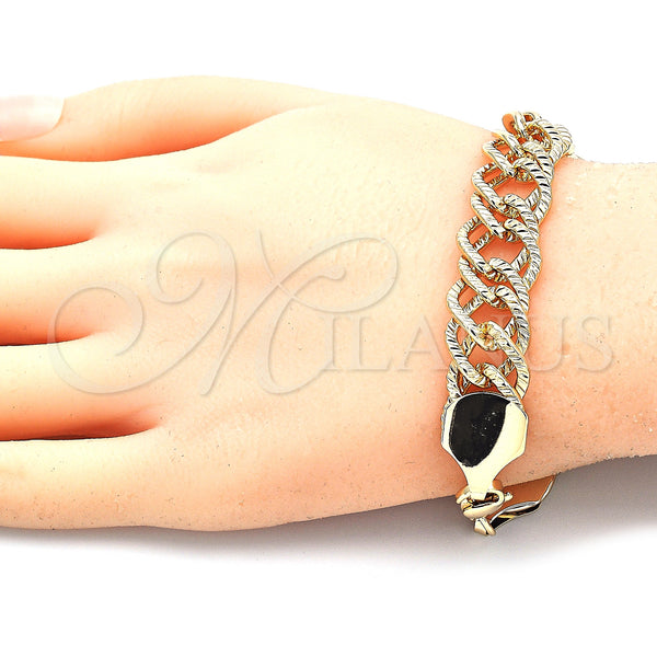 Gold Filled Bracelet — Basic Bracelet Diamond Cutting 03. 12 MM Thickness — alternate product view — SKU 140779 | Oro Laminado brazalete — básico Bracelet Diamond Cutting 03. 12 MM Thickness — SKU 140779