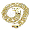 Oro Laminado Basic Bracelet, Gold Filled Style Diamond Cutting Finish, Golden Finish, 03.331.0123.09 (12 MM Thickness, 9 Inches Length)