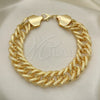 Oro Laminado Basic Bracelet, Gold Filled Style Diamond Cutting Finish, Golden Finish, 03.331.0123.09 (12 MM Thickness, 9 Inches Length)