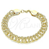 Oro Laminado Basic Bracelet, Gold Filled Style Diamond Cutting Finish, Golden Finish, 03.331.0123.09 (12 MM Thickness, 9 Inches Length)