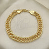 Oro Laminado Basic Bracelet, Gold Filled Style Polished, Golden Finish, 03.331.0124.09 (10 MM Thickness, 9 Inches Length)