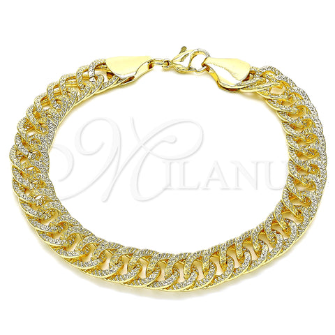 Oro Laminado Basic Bracelet, Gold Filled Style Polished, Golden Finish, 03.331.0124.09 (10 MM Thickness, 9 Inches Length)