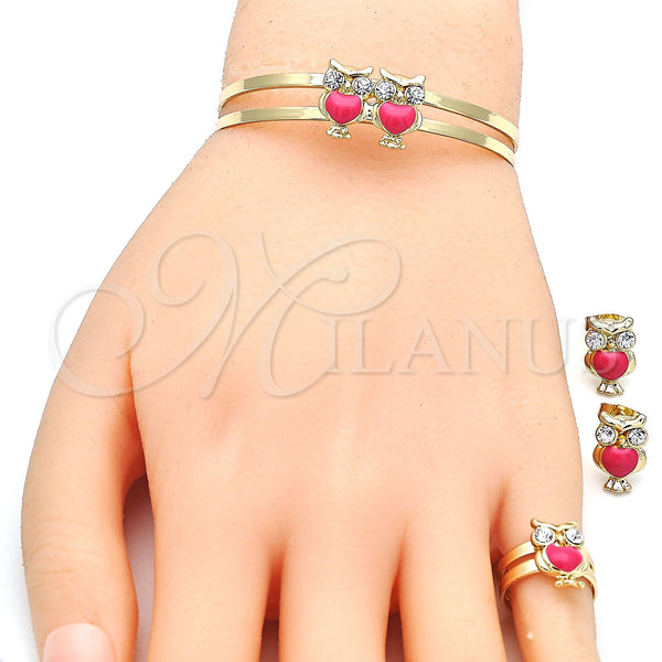 Gold Filled Ring — Earring and Pendant Children Set Owl Design with — alternate product view — SKU 140784 | Oro Laminado anillo — Earring and Pendant Children Set Owl diseño with — SKU 140784