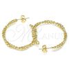 Oro Laminado Stud Earring, Gold Filled Style Paperclip Design, Polished, Golden Finish, 02.163.0141