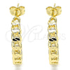 Gold Filled Ring — Stud Earring Curb Design Polished 02. — alternate product view — SKU 140790 | Oro Laminado anillo — Stud Earring Curb diseño pulido 02. — SKU 140790