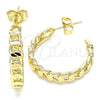 Gold Filled Ring — Stud Earring Curb Design Polished 02. — main product view — SKU 140790 | Oro Laminado anillo — Stud Earring Curb diseño pulido 02. — SKU 140790