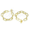 Oro Laminado Stud Earring, Gold Filled Style Paperclip Design, Polished, Golden Finish, 02.163.0143